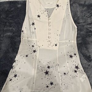 A.L.C. Ivory Starry Sleeveless Top